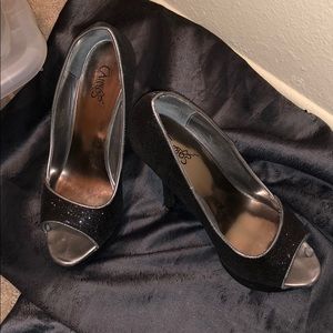 Glitter black heels
